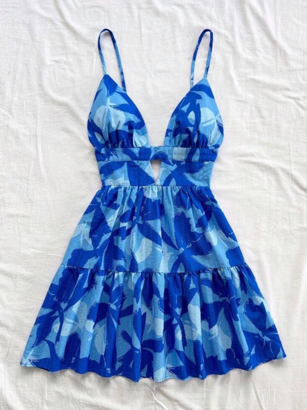 Blue Floral Print Sundress